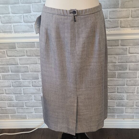 Vintage Pendleton Gray Wool Silk Blend Pencil Skirt NOS USA Acadamia Gilmore 14 - Picture 3 of 7